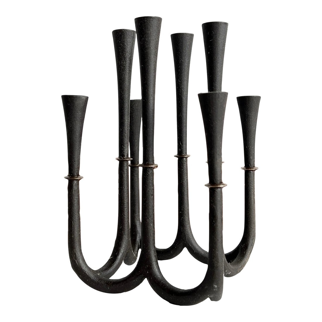 Mid Century Danish Modern Candelabra by Jens Quistgaard in Cast Iron & Brass (1 of 7)