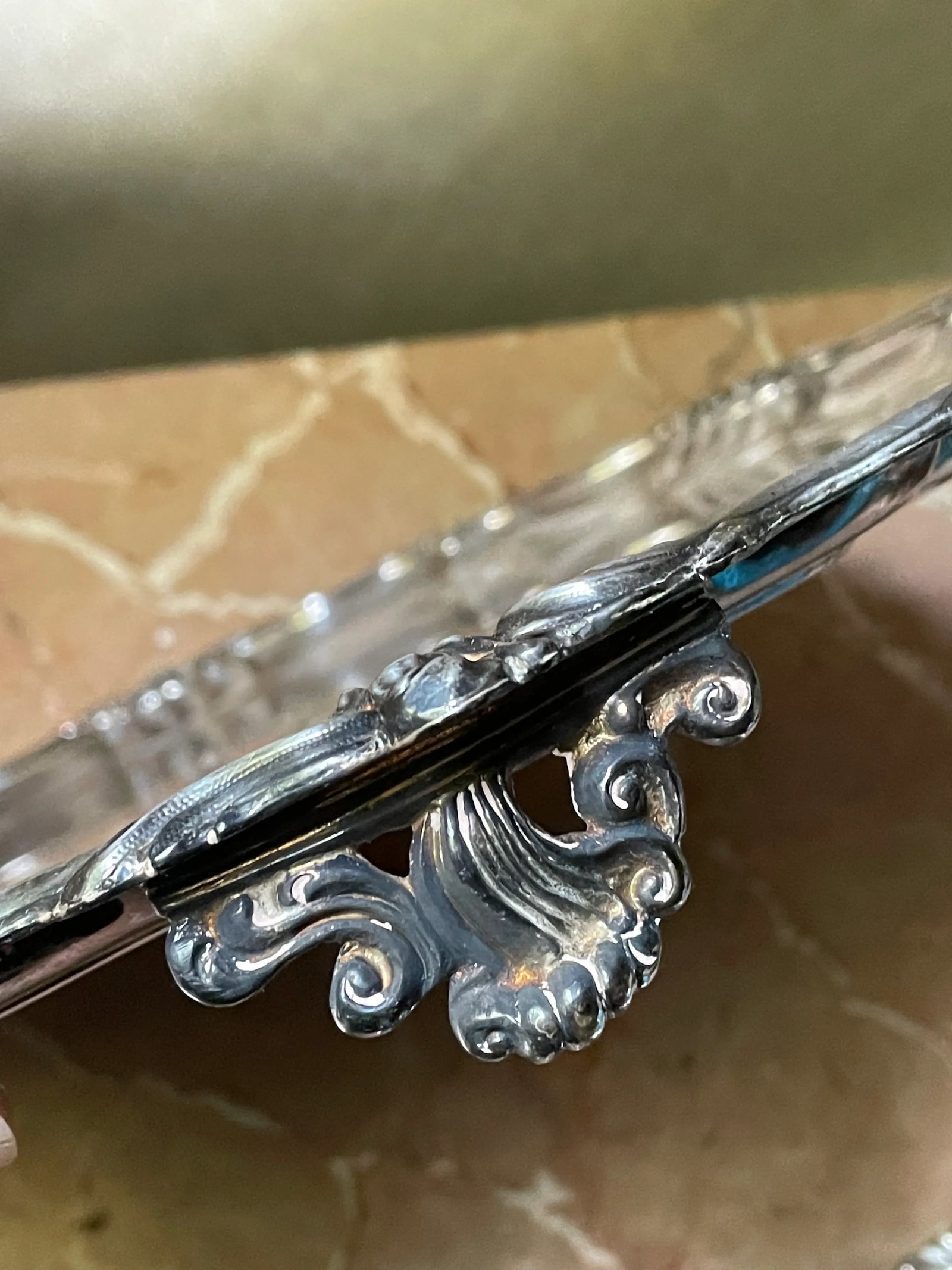 Walker & Hall 1906 Sheffield England Silverplate Salver Footed Tray Plateau - 3