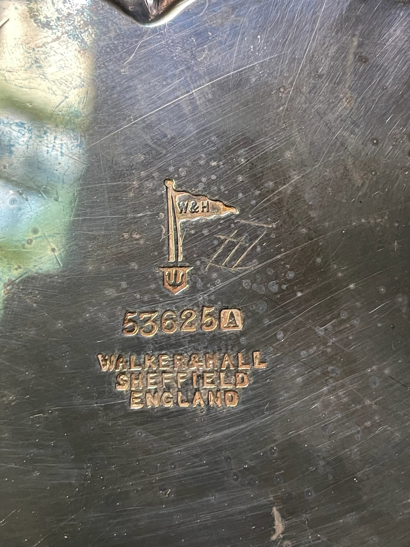 Walker & Hall 1906 Sheffield England Silverplate Salver Footed Tray Plateau - 6