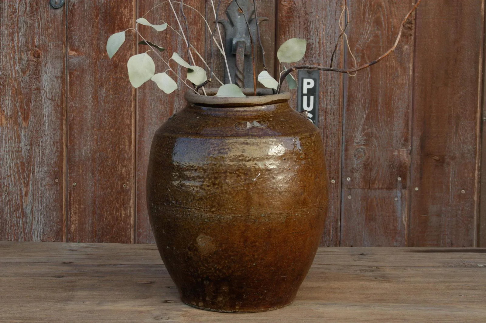 Antique Golden Brown Burmese Martaban Jar - 2