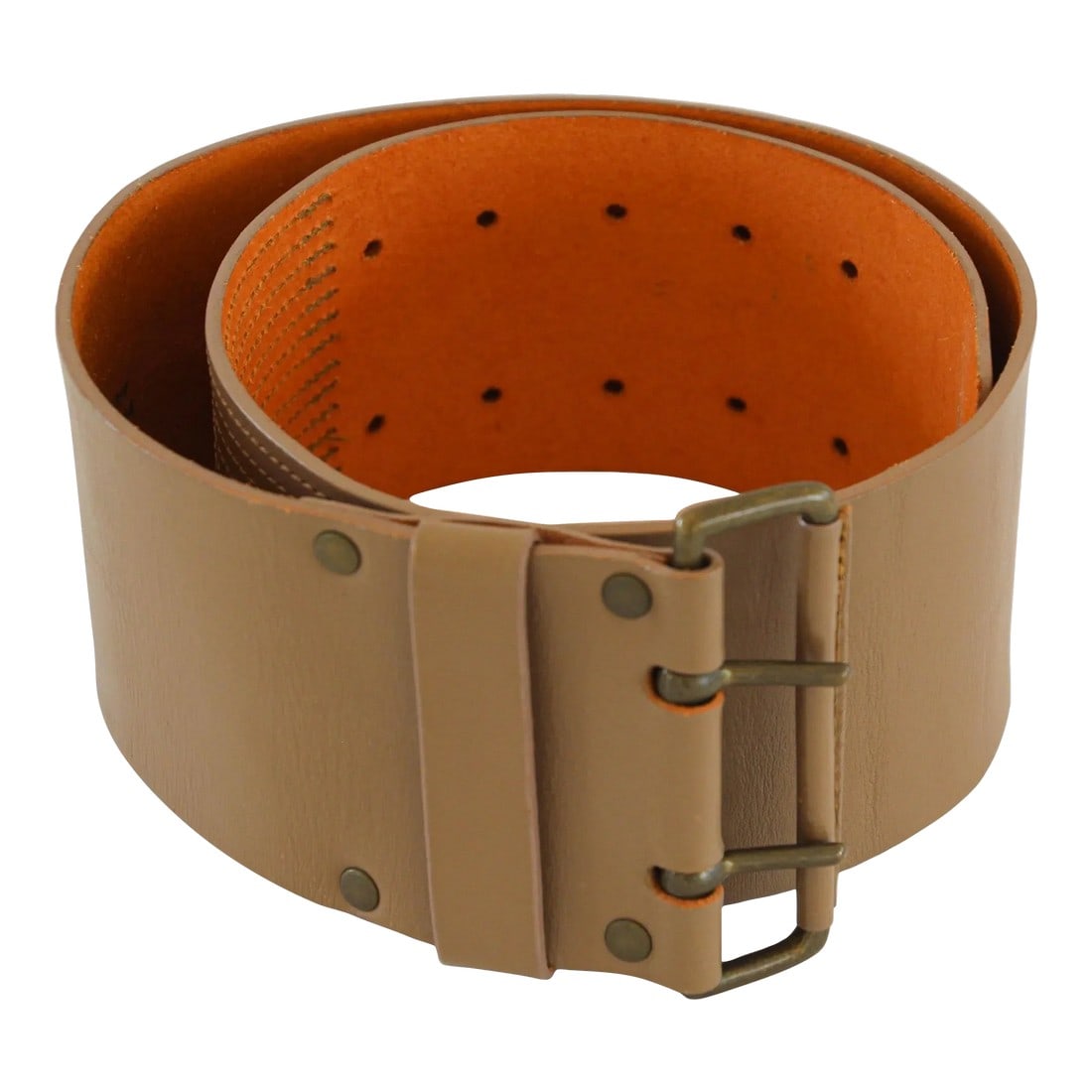 Dries Van Noten Oversized Wide Leather Waist Belt: Dries Van Noten Wide Leather Belt. Dries Van Noten Oversized Military Wide Belt. Stamped on inside leather. Dries Van Noten, Real Leather, 100% Calf Leather, Made in England. Size 75 / 30in. Width 3.2