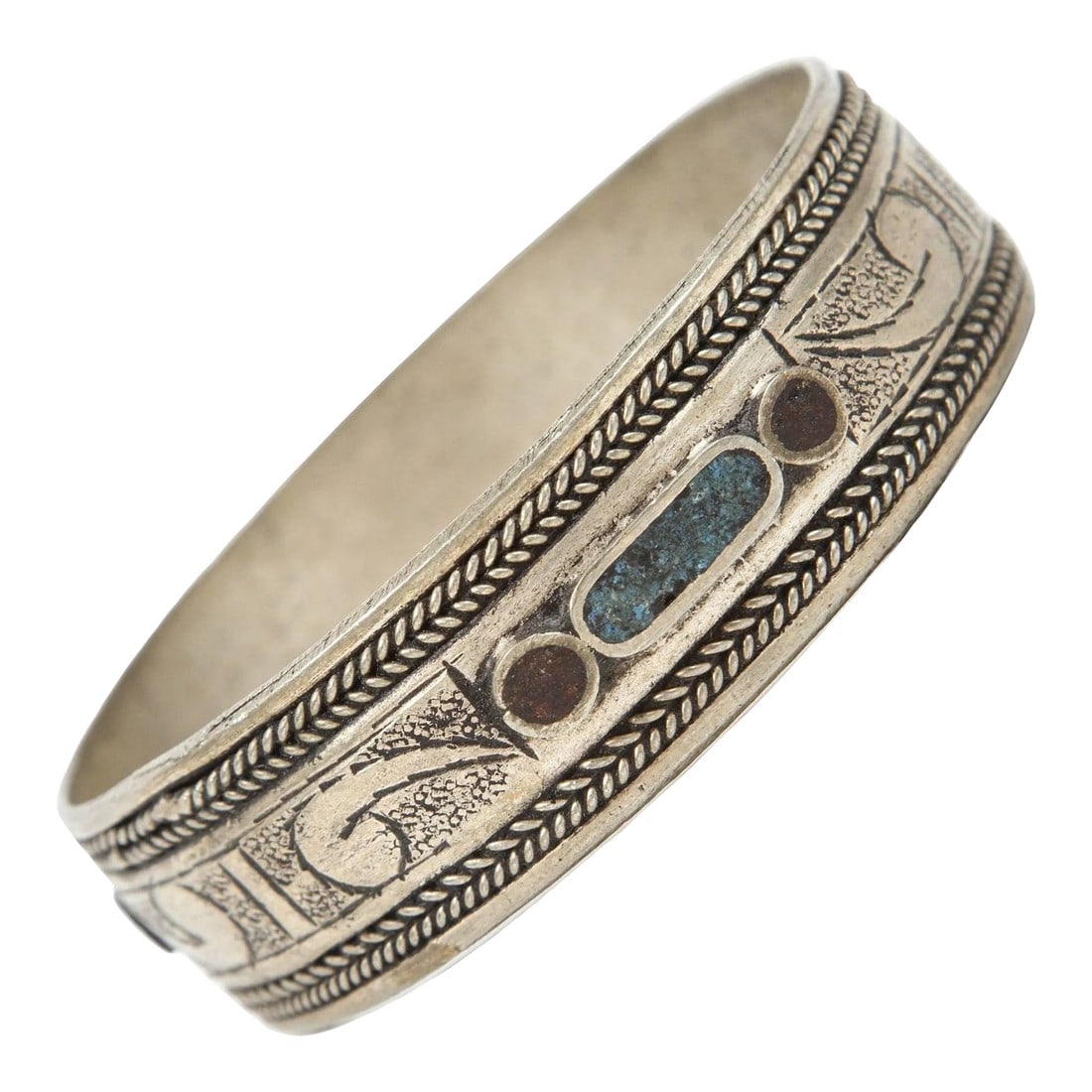 Vintage Moroccan Berber Ethnic Bracelet: Moroccan Berber tribal bracelet Moroccan tribal bracelet, cuff from the high atlas of Morocco. Handcrafted by Berber women using Moroccan silver nickel. The ethnic Nomadic and Bedouin jewelry from the