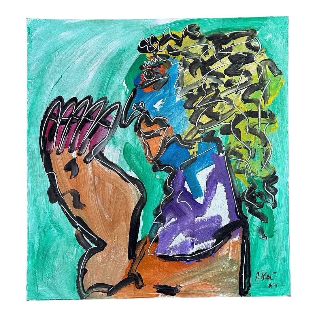1964 Titled Original Peter Keil Painting: Peter Keil is a German artist that focuses primarily on abstract expressionism. Keil painted with some of the greats including Joan MirÃ³, Pablo Picasso and Andy Warhol, to name a few. This