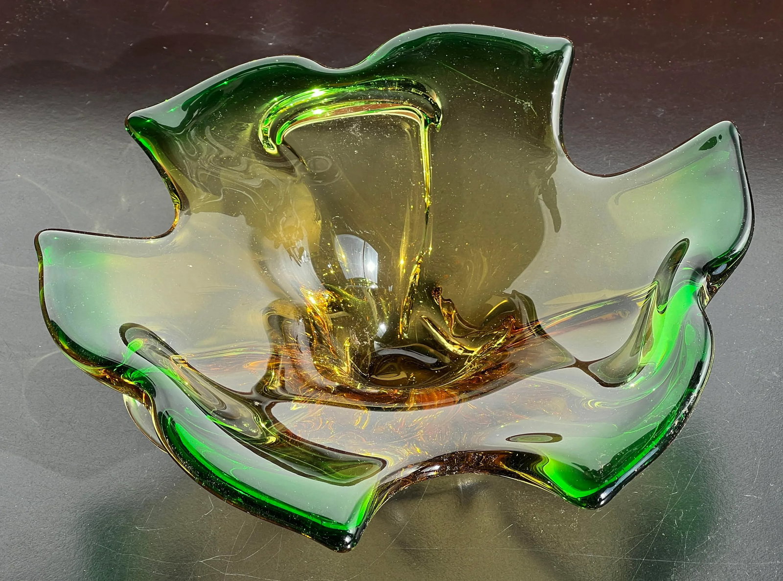Vintage Mid Century Modern Italian Murano Art Glass Sommerso Bowl / Catchall - 7