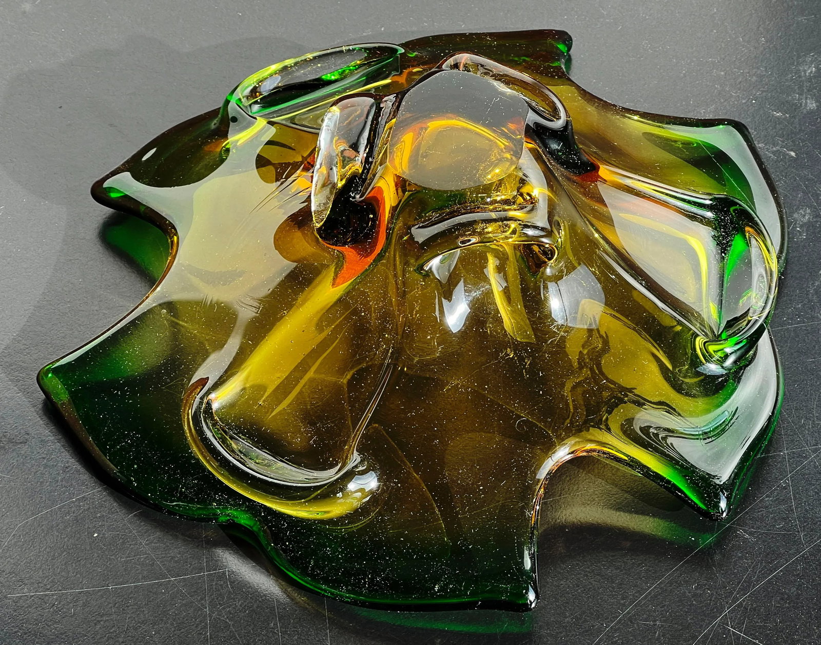 Vintage Mid Century Modern Italian Murano Art Glass Sommerso Bowl / Catchall - 9