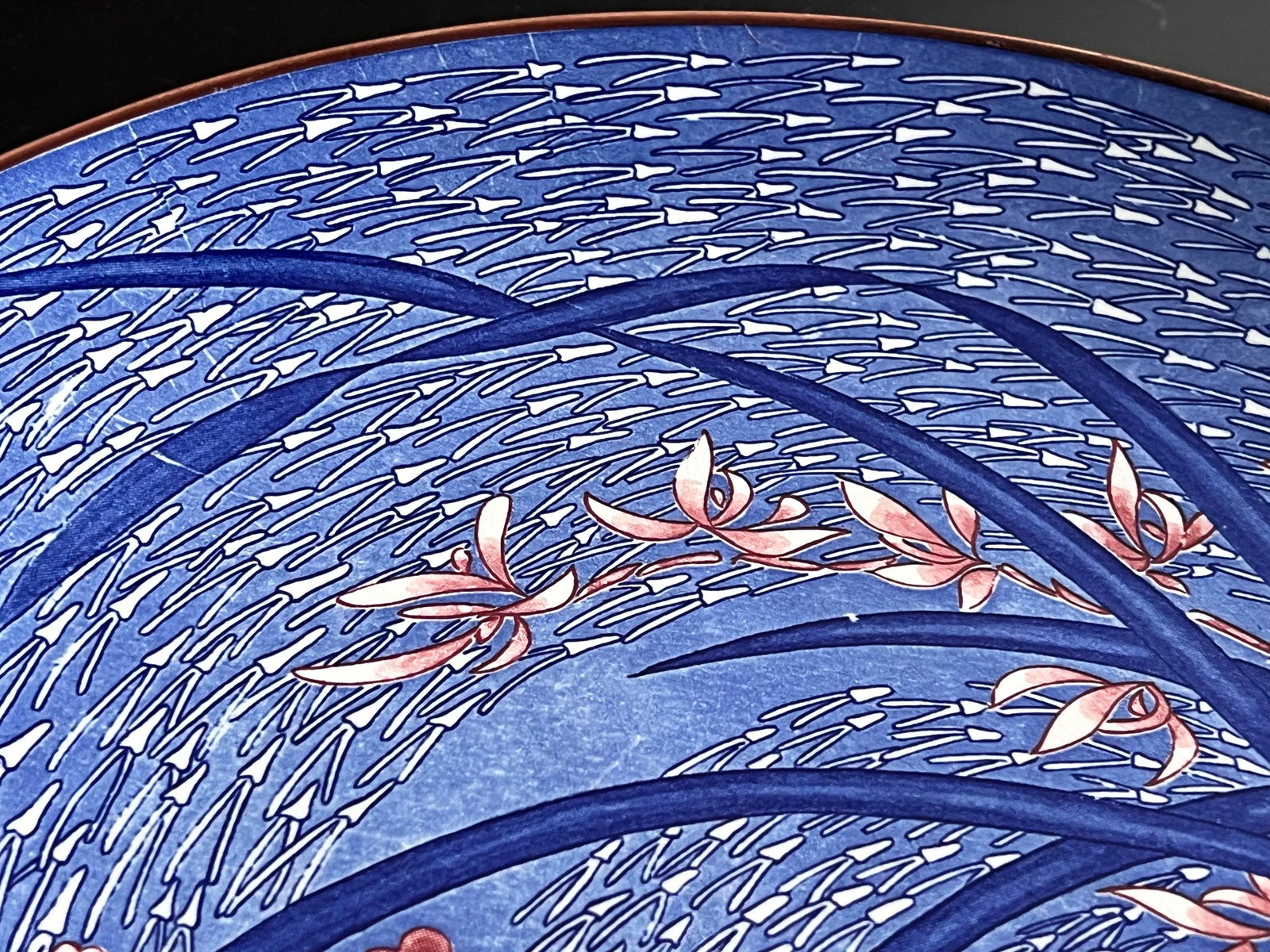 Vintage Japanese Chrysanthemum Pottery Serving Platter - 5