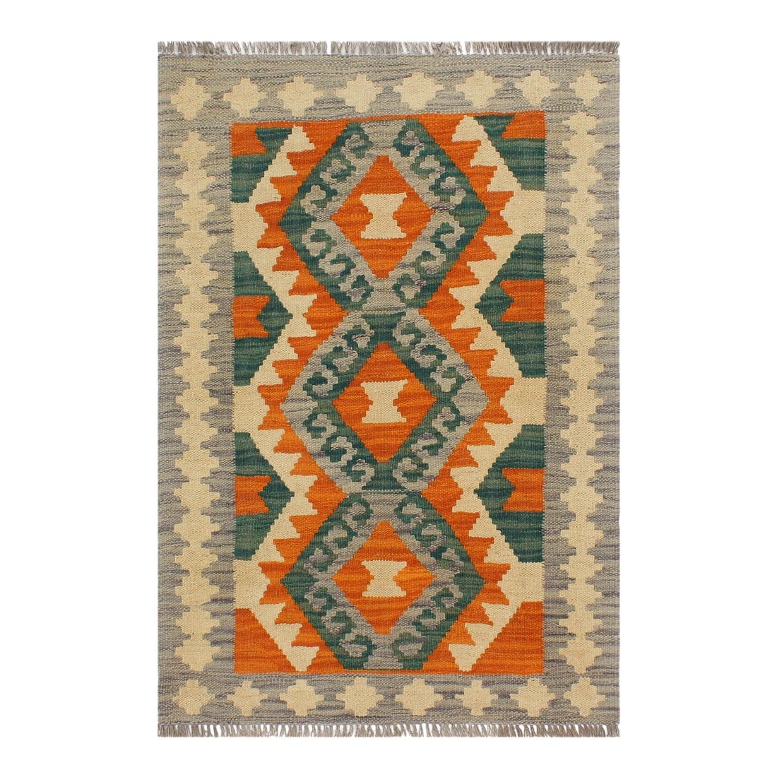 1990s Tribal Kilim Rust Purple Wool Rug - 2'2" X 3'0": Add a touch of elegance to your home with this casual chic hand woven Tribal Kilim wool rug. Constructed on a loom by Nomad Turkman people with hand-spun wool and 100% Natural Vegetable dyes these bea