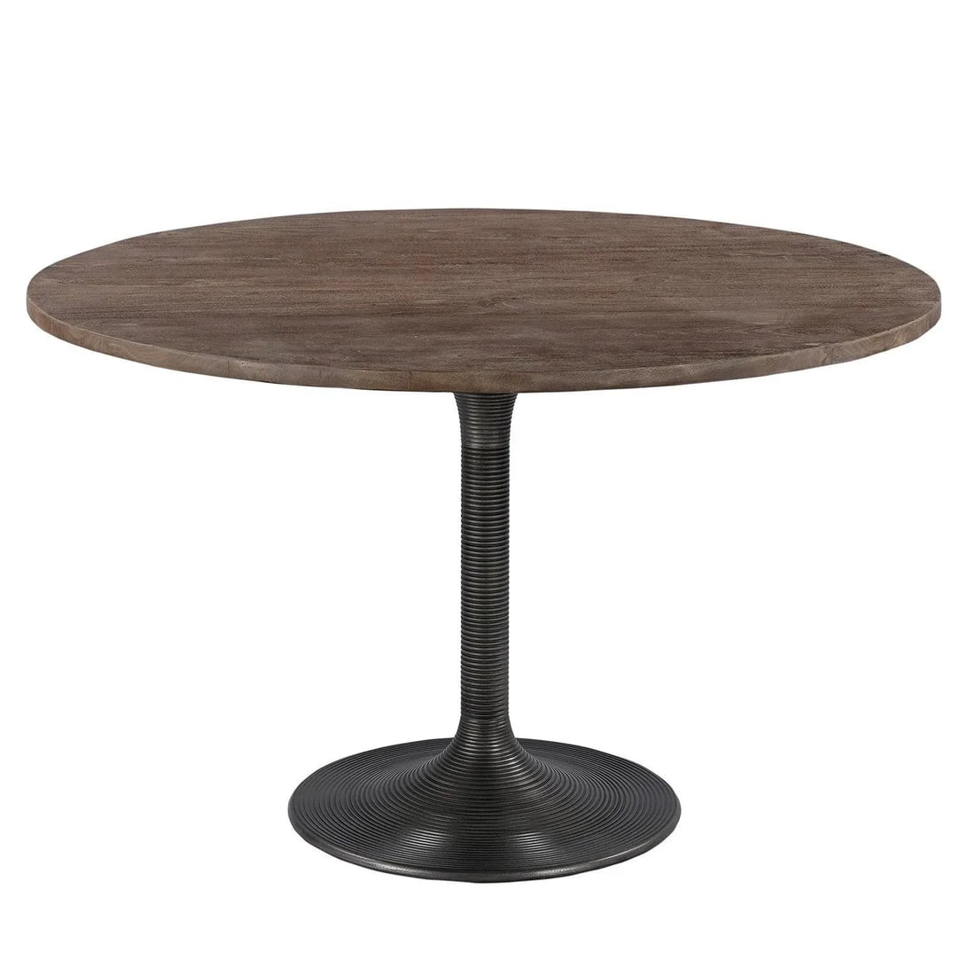 Rustic Modern 48" Round Metal & Wood Dining Table - 2