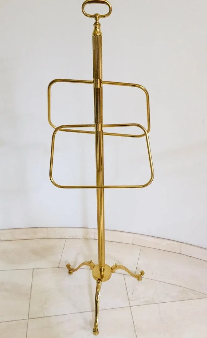 1970s Italian Polished Brass Valet Stand - 13