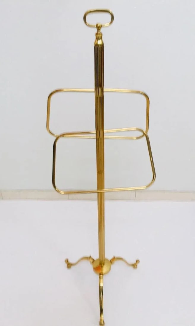 1970s Italian Polished Brass Valet Stand - 2
