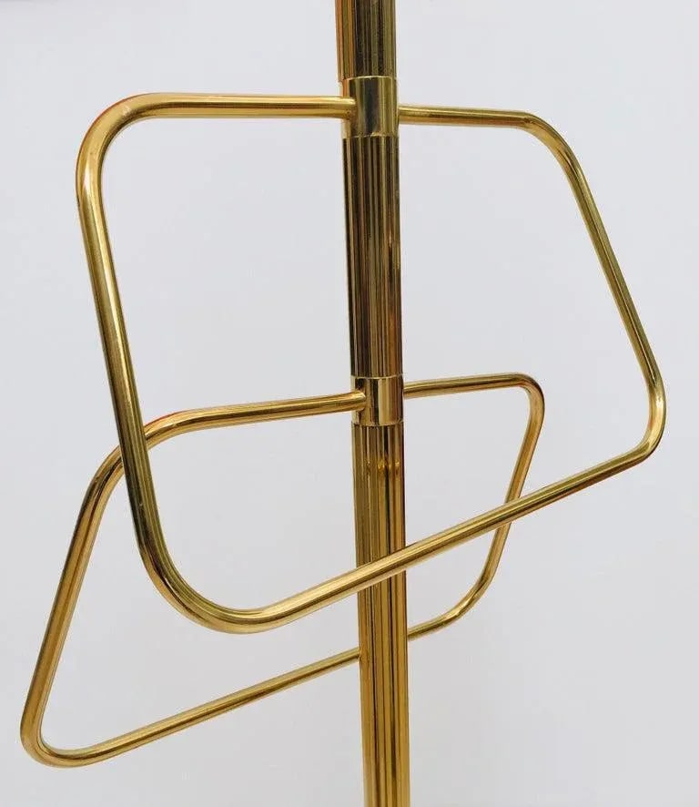 1970s Italian Polished Brass Valet Stand - 8
