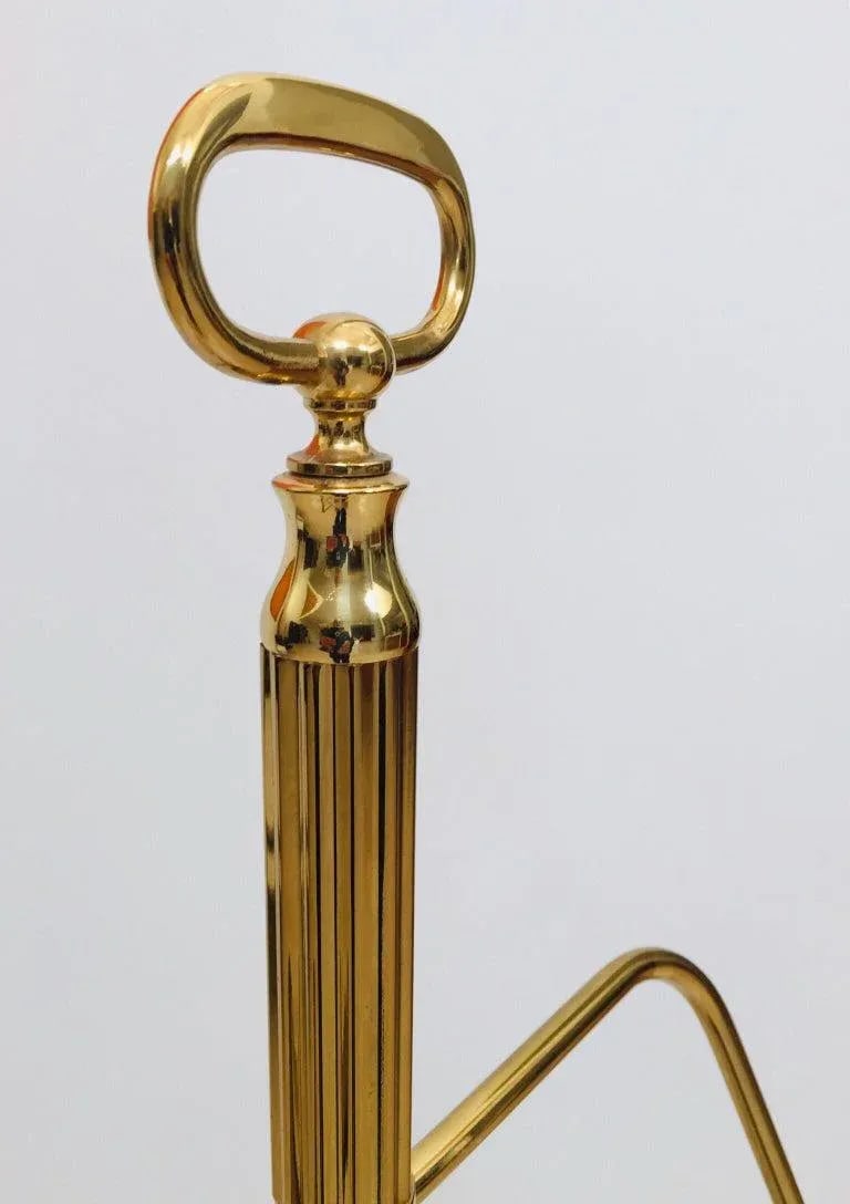 1970s Italian Polished Brass Valet Stand - 9