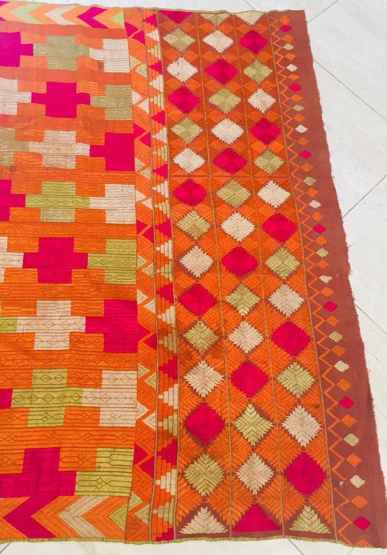 20th Century Asian Phulkari Wedding Shawl - 11