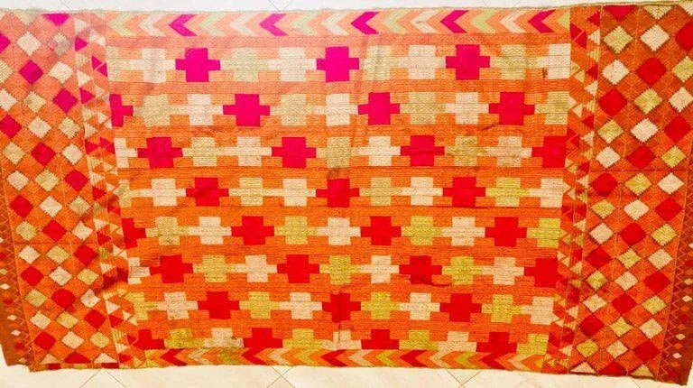 20th Century Asian Phulkari Wedding Shawl - 12