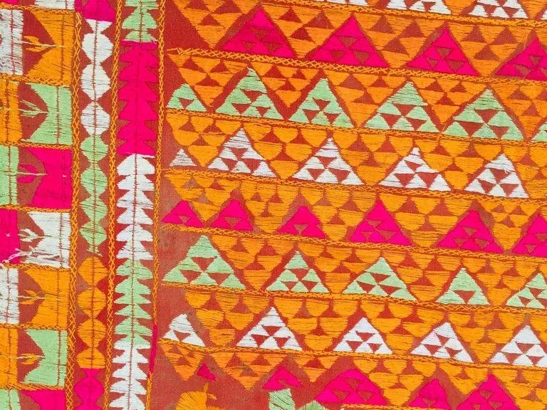 1960s Tribal Phulkari Wedding Shawl - 6