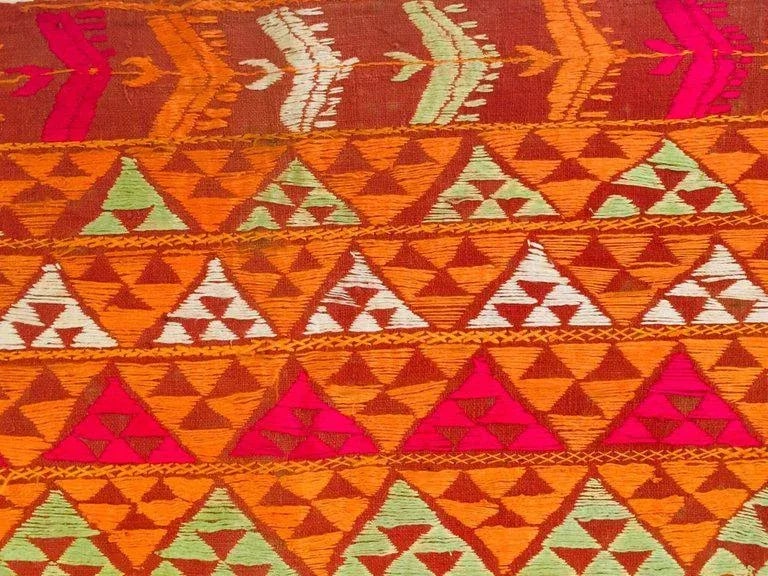 1960s Tribal Phulkari Wedding Shawl - 7
