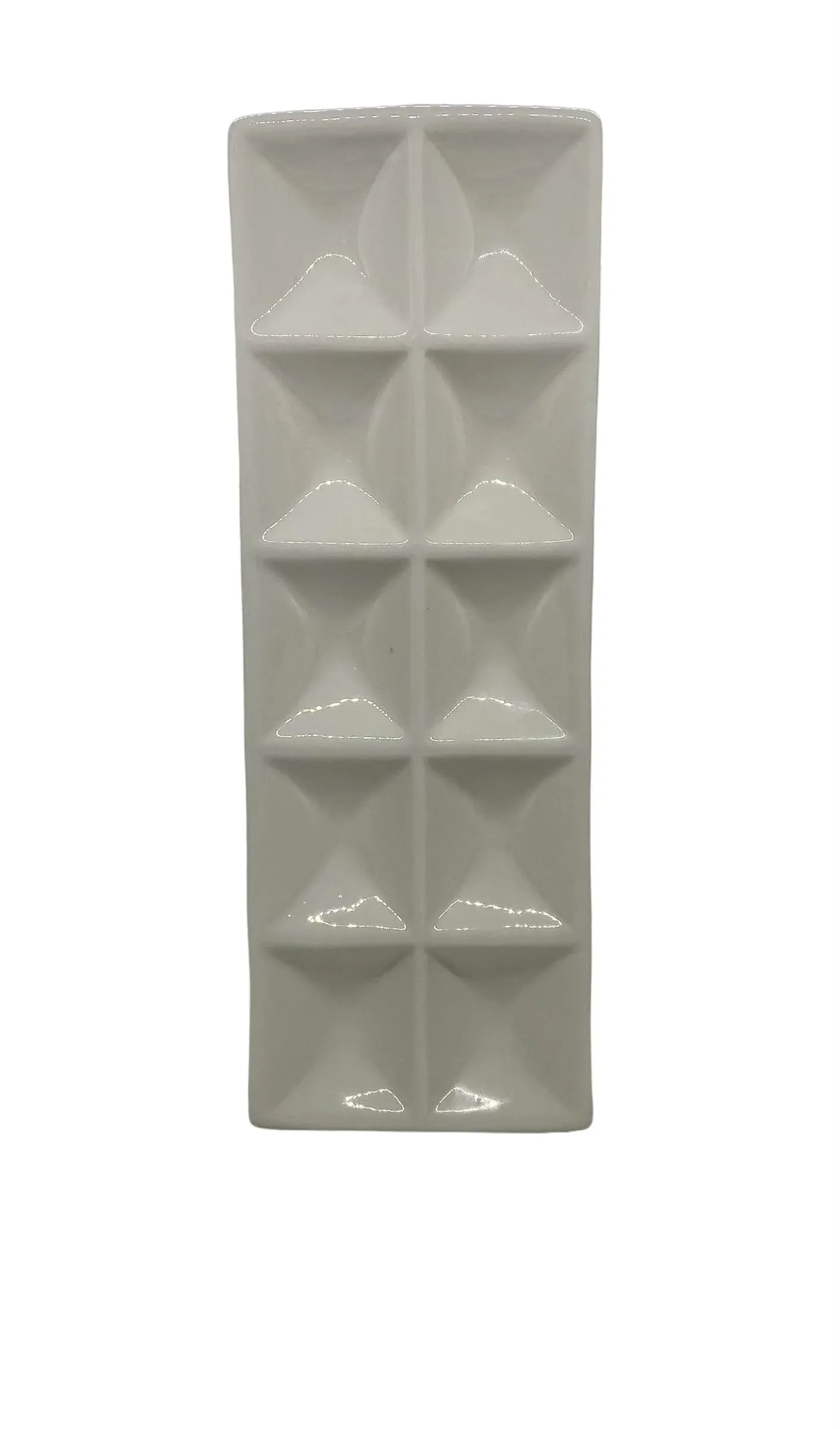 Nate Berkus Contemporary White Ceramic Square Geo Vase - 5