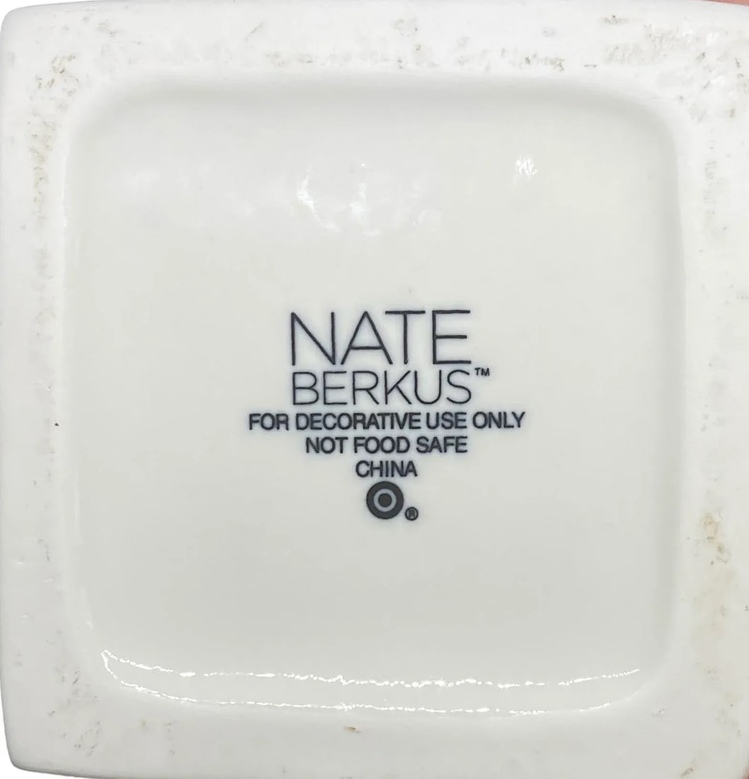Nate Berkus Contemporary White Ceramic Square Geo Vase - 9