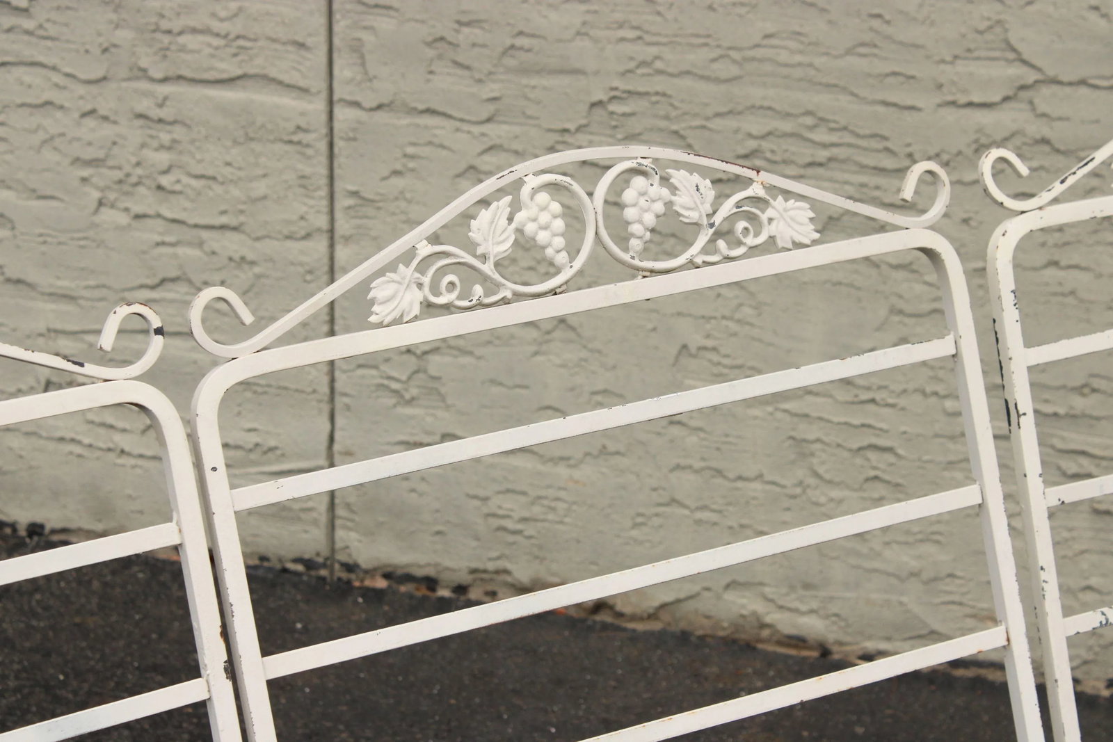 Vintage Quality Wrought Iron Three Piece Outdoor Patio Sofa - 7