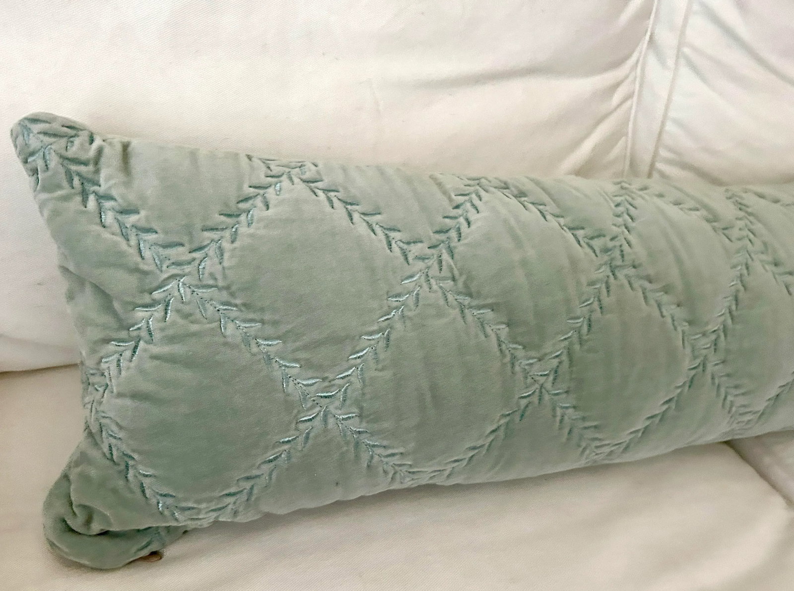 Bella Notte and Linen Long Lumber Pillow in Eucalyptus - 5