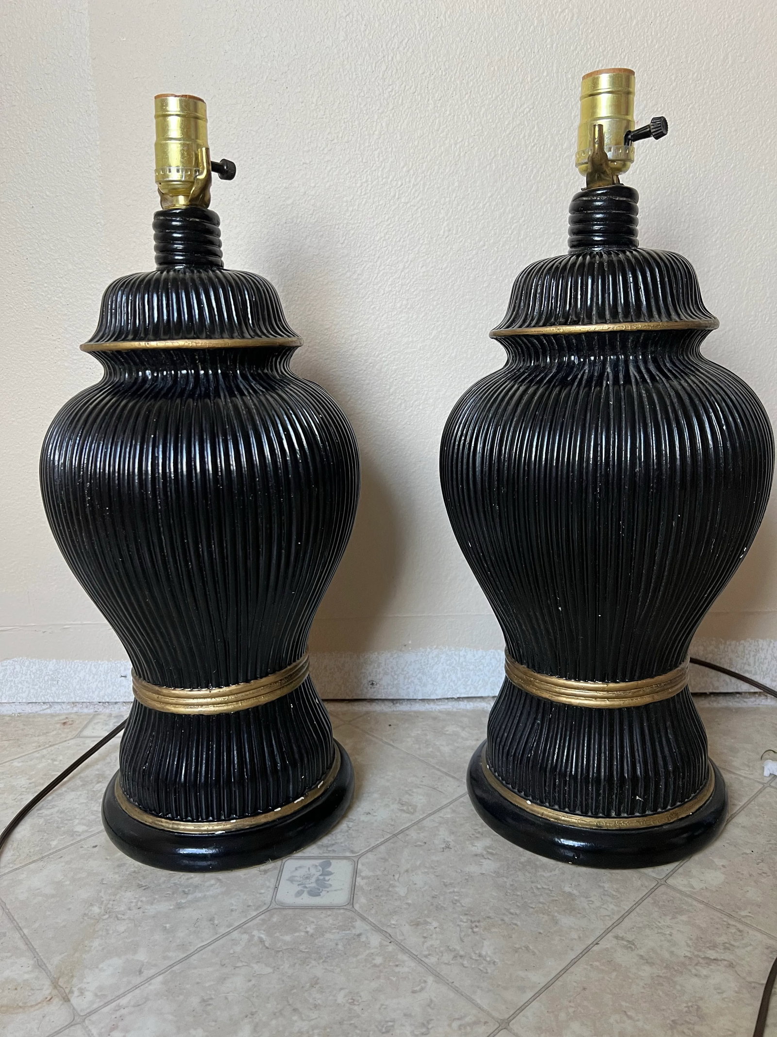 Vintage Lamps With Capiez Shell Shade - Pair - 2