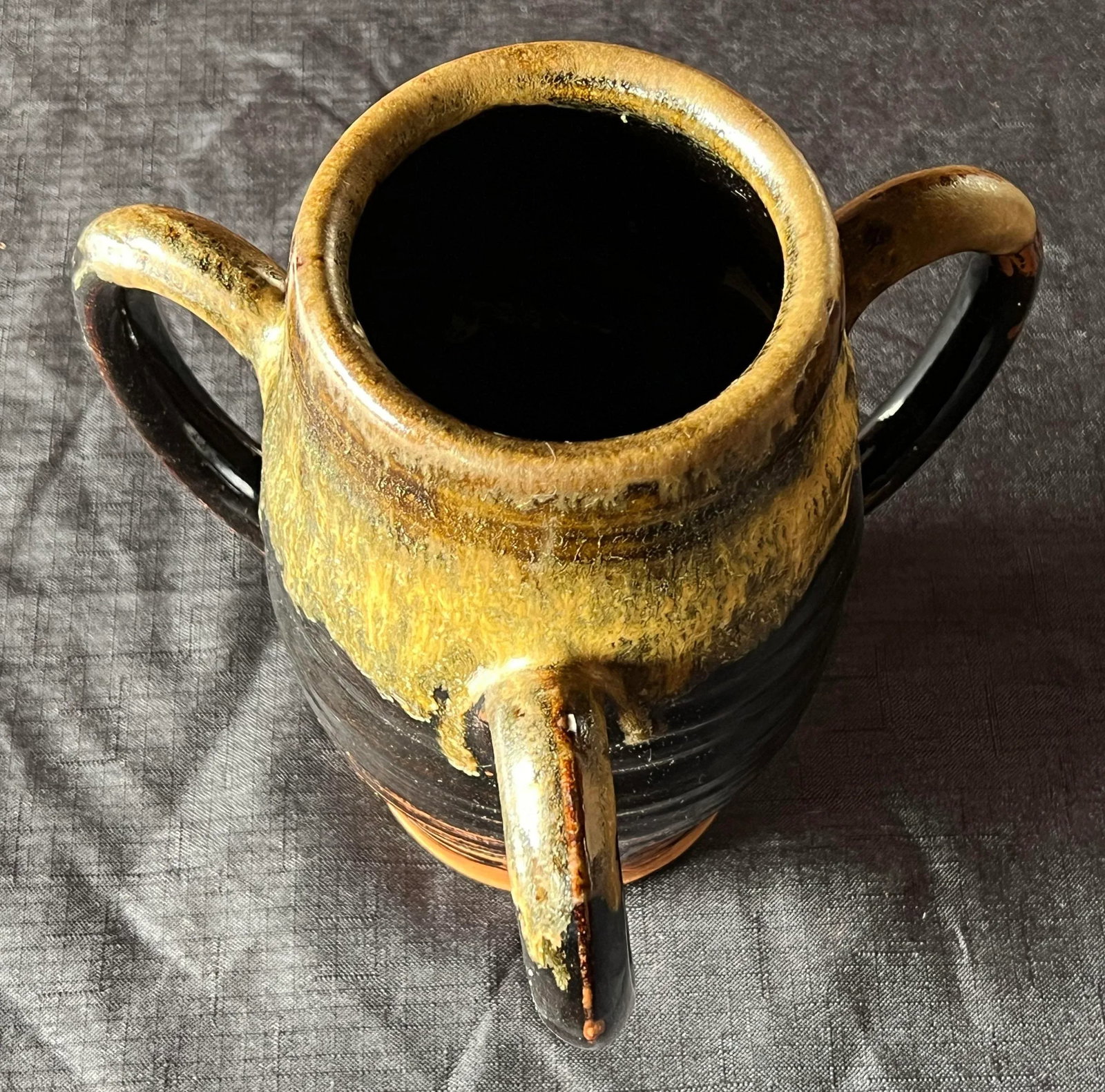 Vintage Studio Pottery 3 Handled Loving Cup - 4