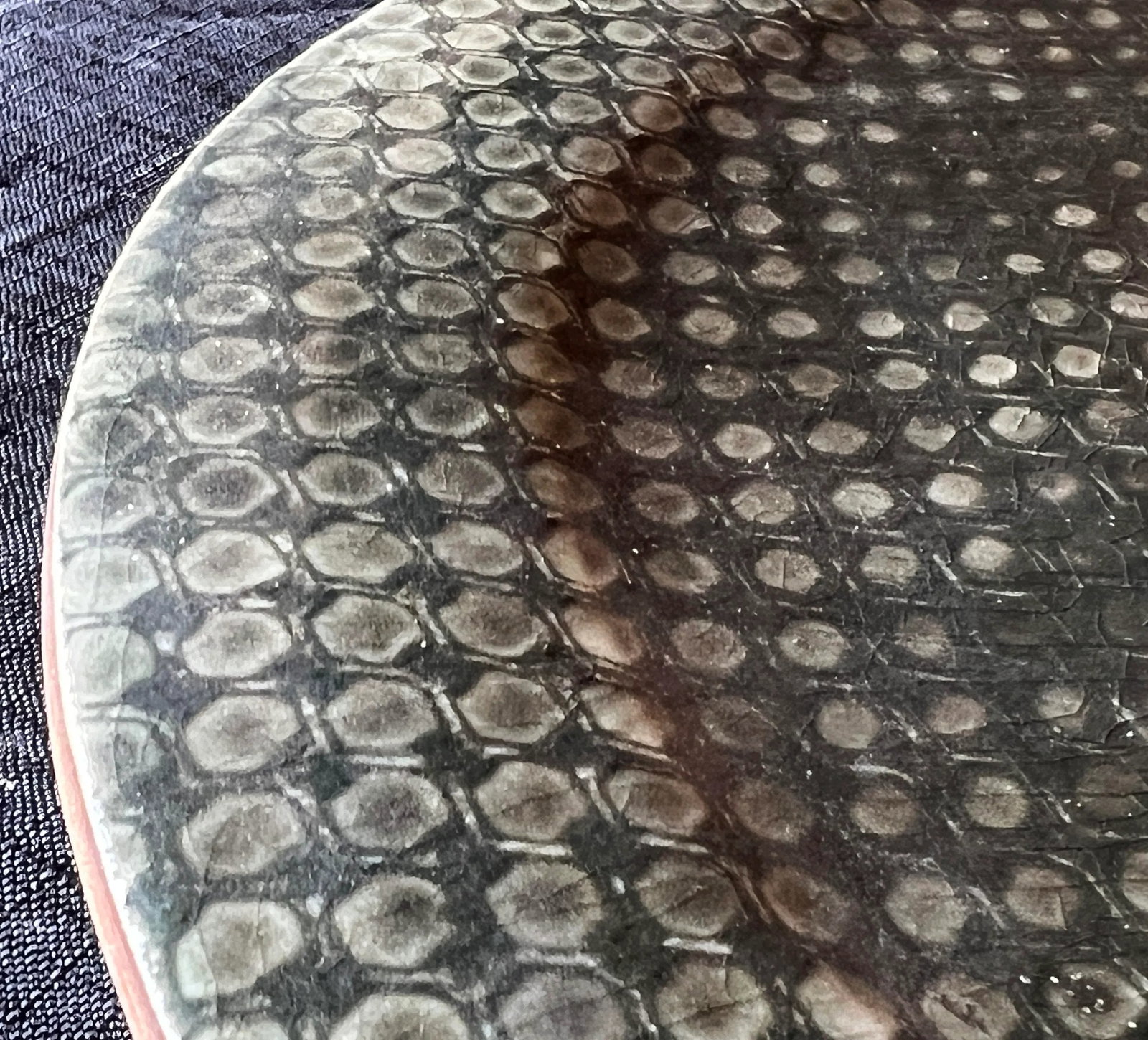 Vintaeg Ellen Evans Studio Art Pottery Snakeskin Charger / Platter - 2