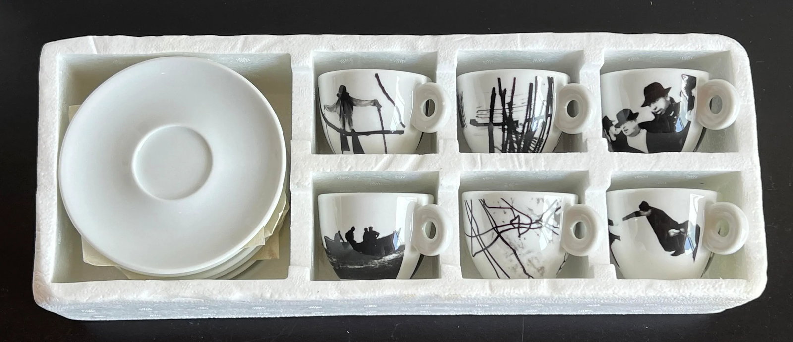 Rare Mario Giacomelli for Illy Set of Espresso Cups & Saucers - Set of 6 - 6