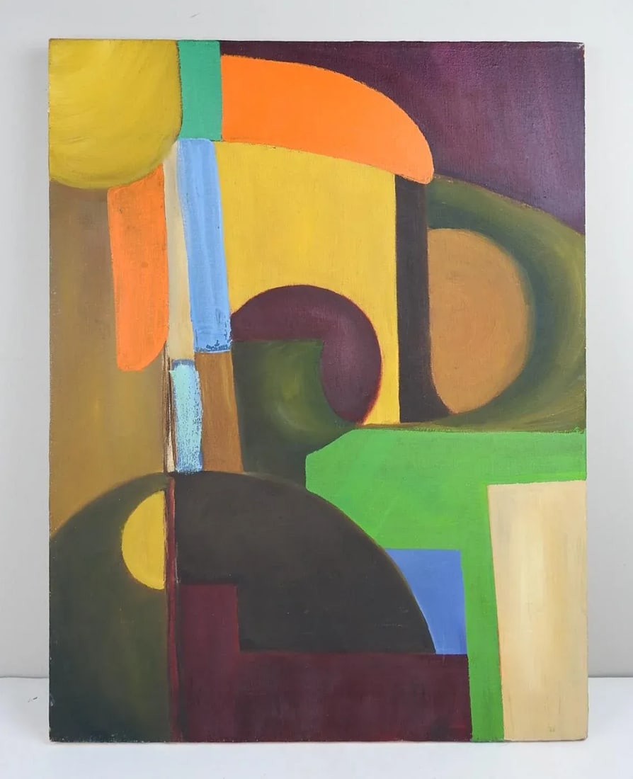 Mid 20th Century Abstract Colorful Shapes Painting - 3