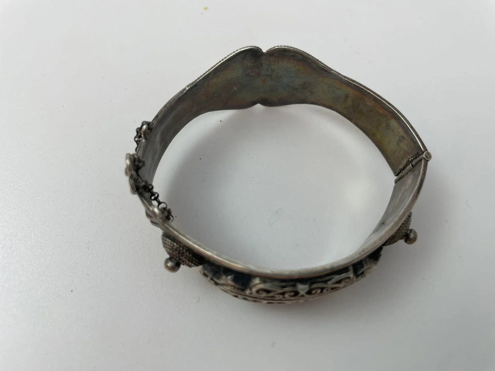 Antique Moorish North African Silver Cuff Bracelet - 10