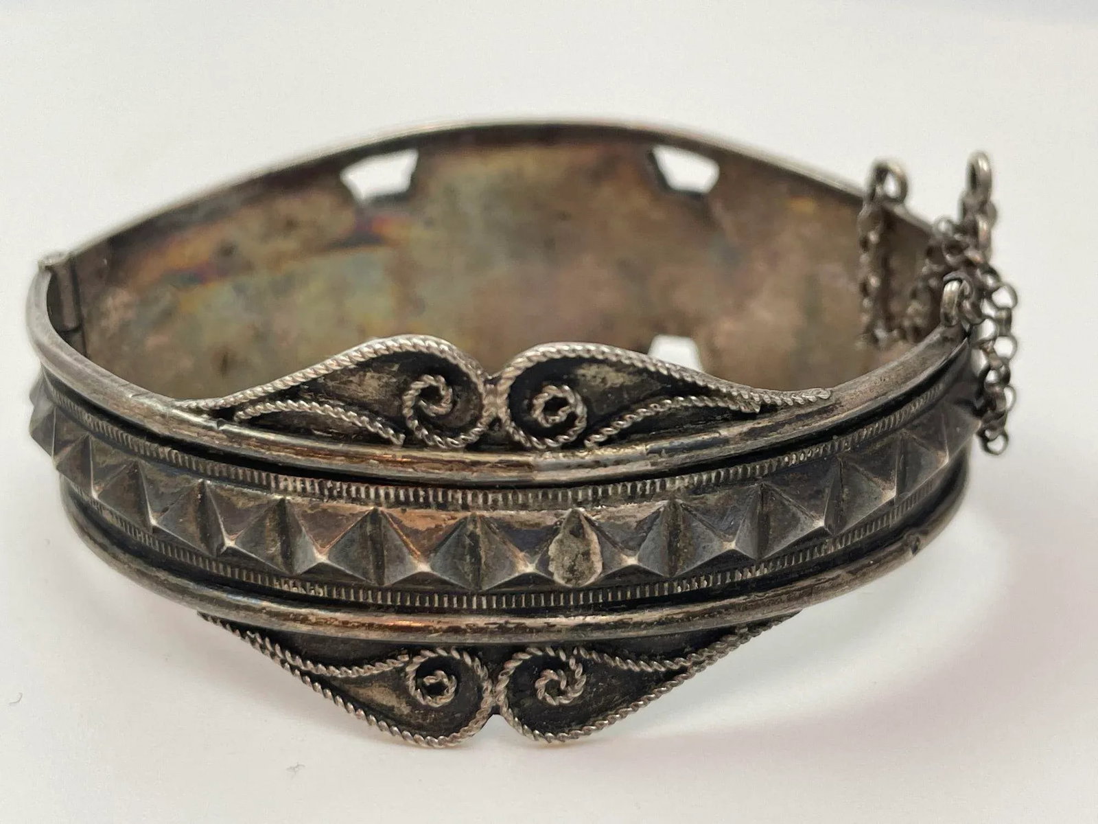 Antique Moorish North African Silver Cuff Bracelet - 3