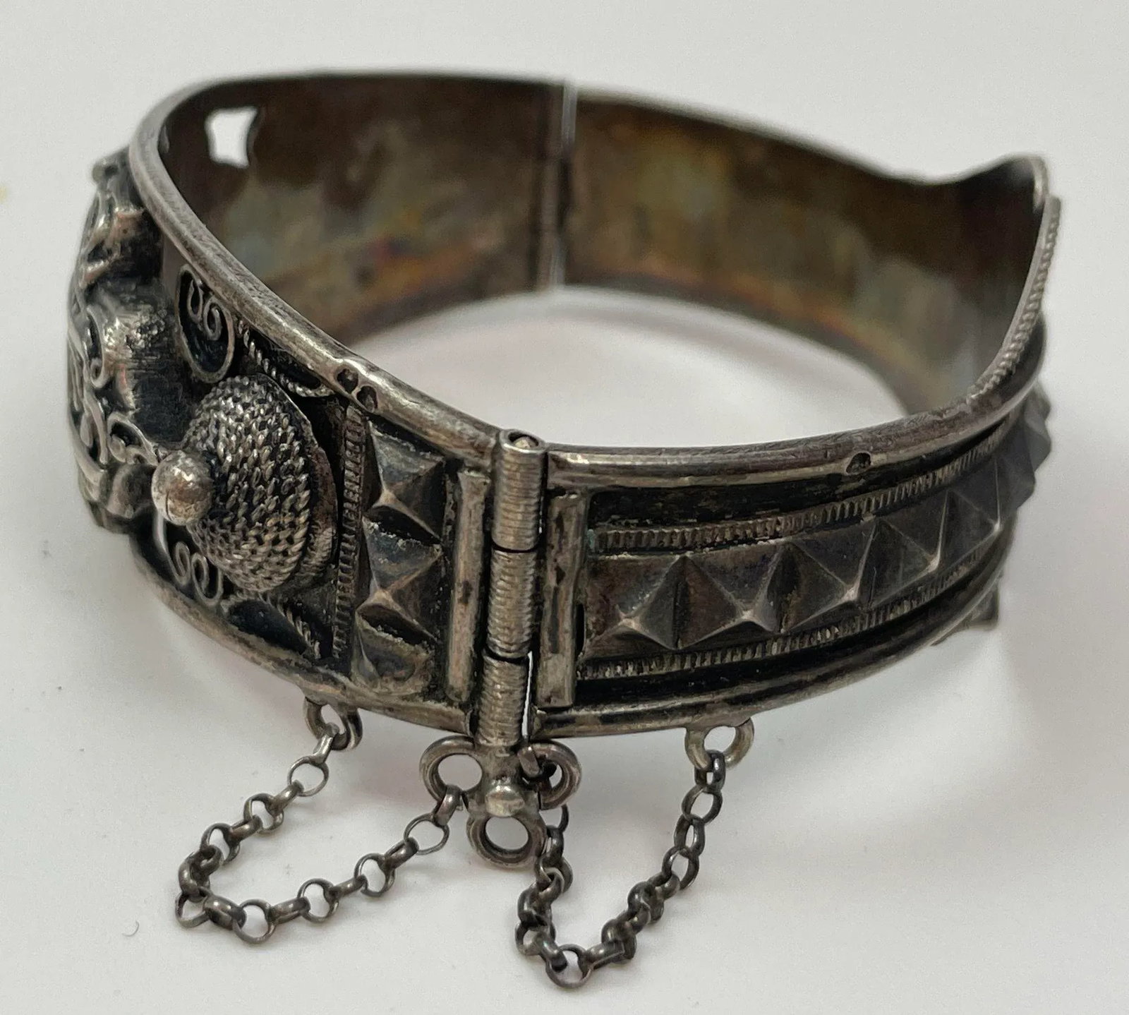 Antique Moorish North African Silver Cuff Bracelet - 7