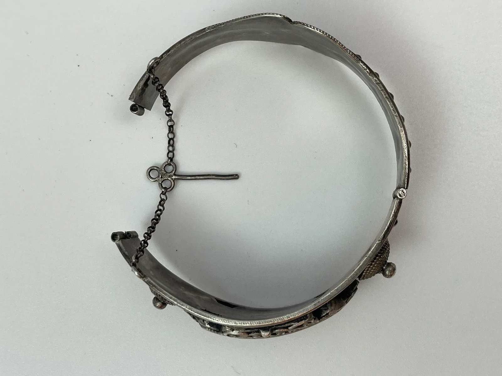Antique Moorish North African Silver Cuff Bracelet - 9