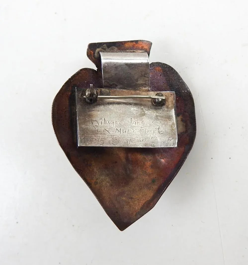 1995 Alejandro Sifuentes Milagro Heart Brooch or Pendant - 3
