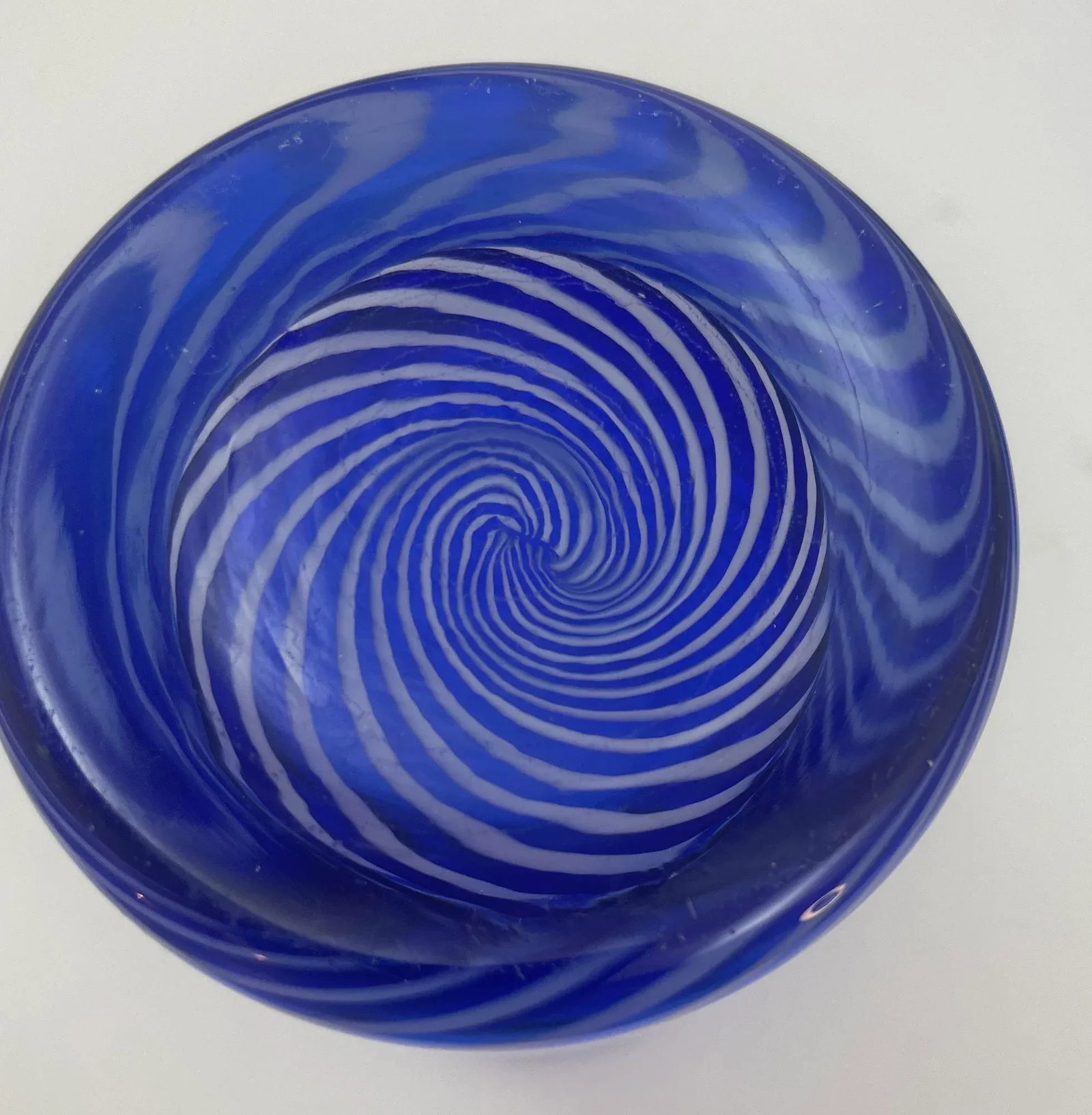 Cobalt Blue Drinking Glasses Set of 4 Spiral Tumblers 1980s - 8