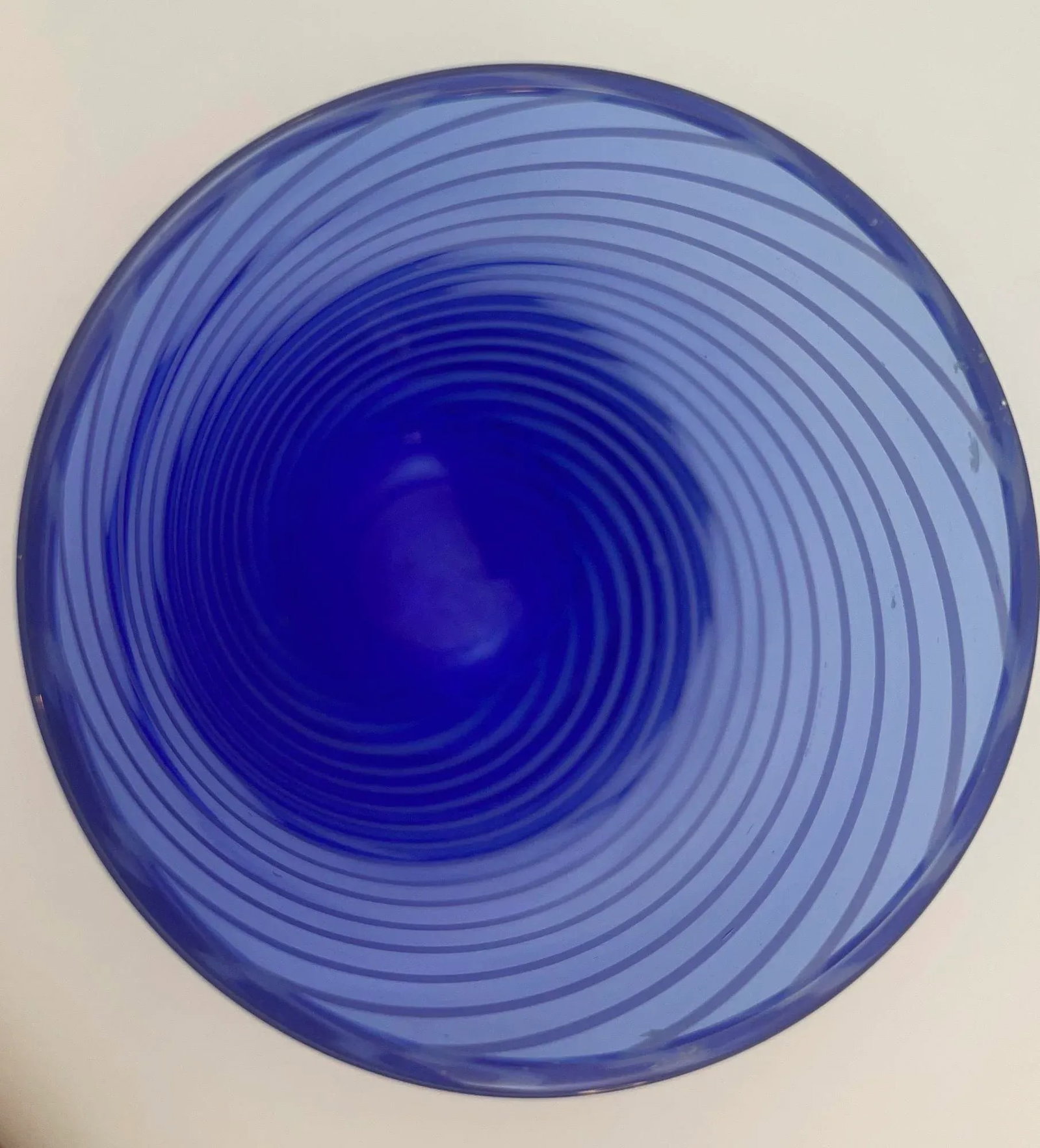 Cobalt Blue Drinking Glasses Set of 4 Spiral Tumblers 1980s - 9