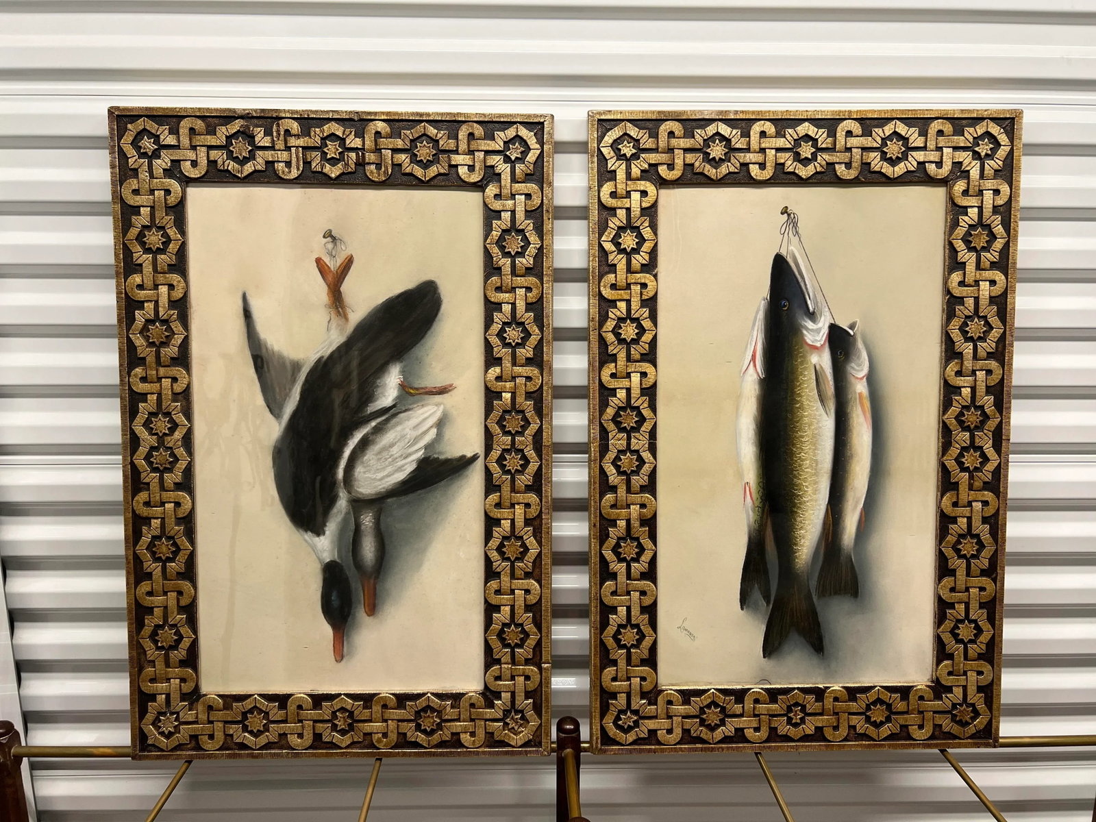 Pair, Museum Quality Framed 19th Century Trompe l'Oeil Pastel Drawings - 2