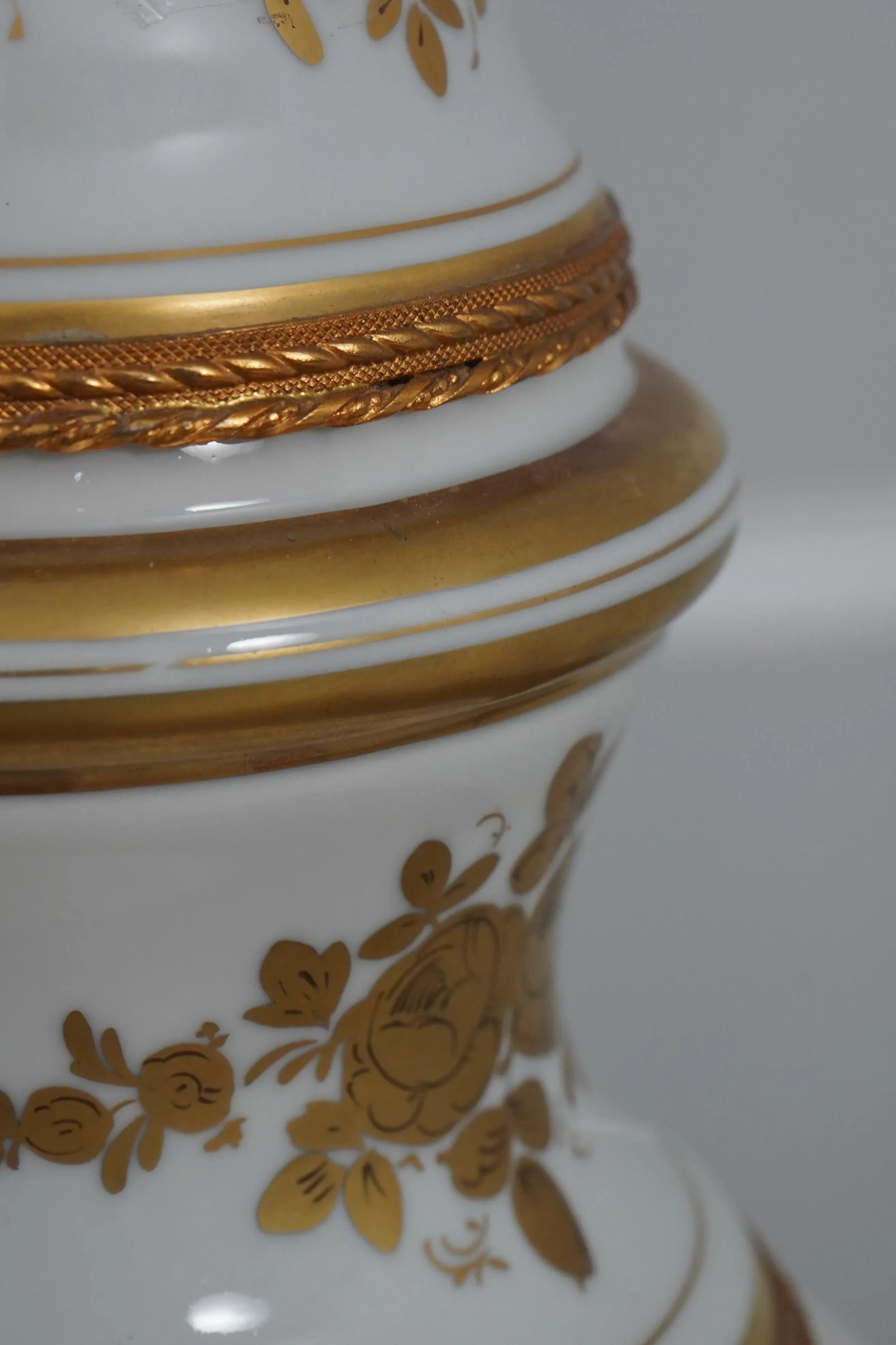 Pair Limoge Porcelain Urn Large Table Lamps - 4