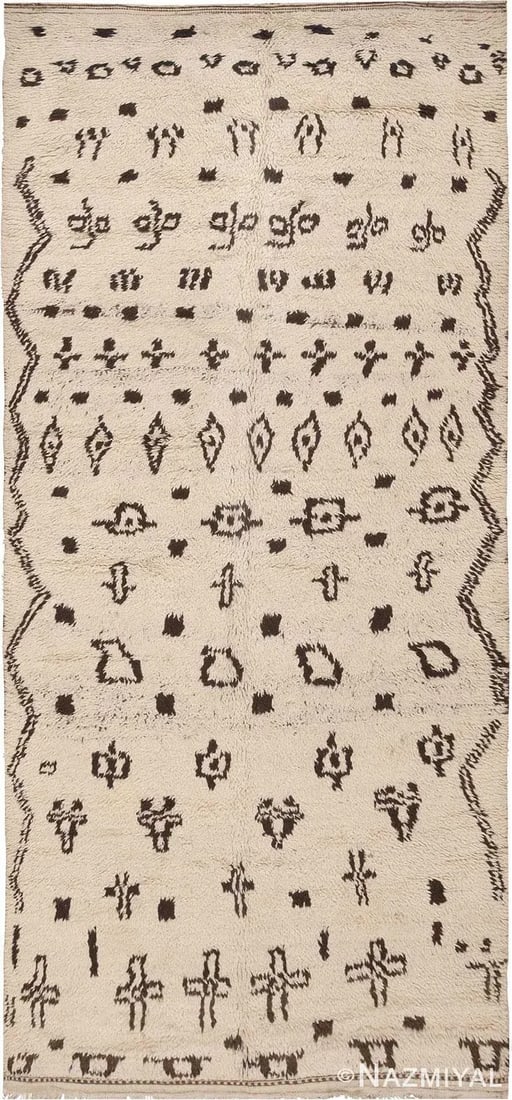 Nazmiyal Collection Vintage Tribal Beni Ourain Moroccan Rug - 2