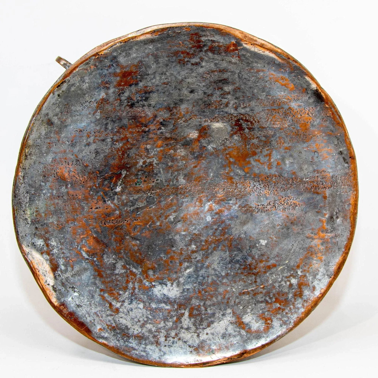 Antique South Asian Round Copper Bronze Box With Lid From India 19th C. - 10
