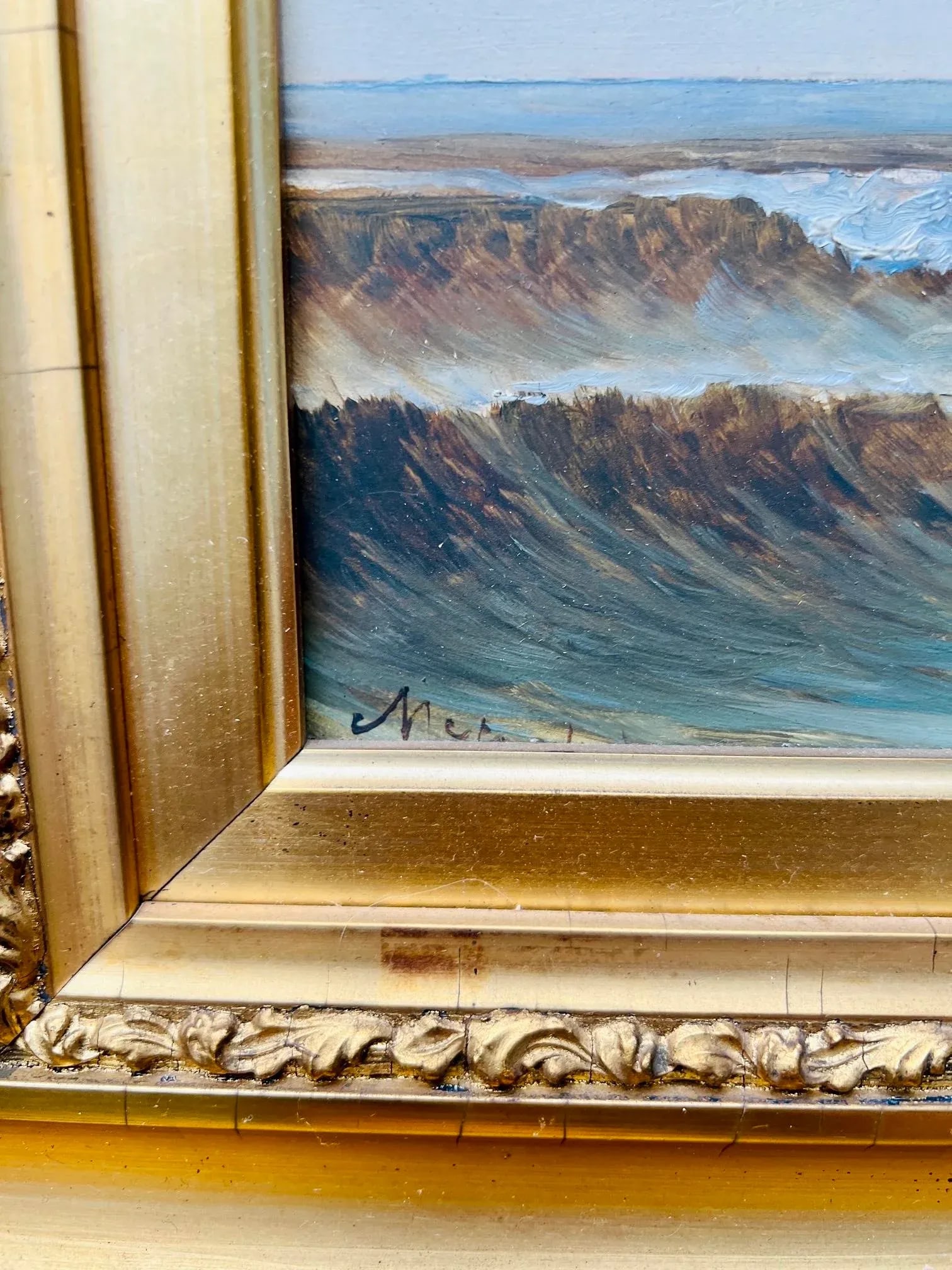 19th Century, American School Nautical Seascape Oil on Board - Signed - 4