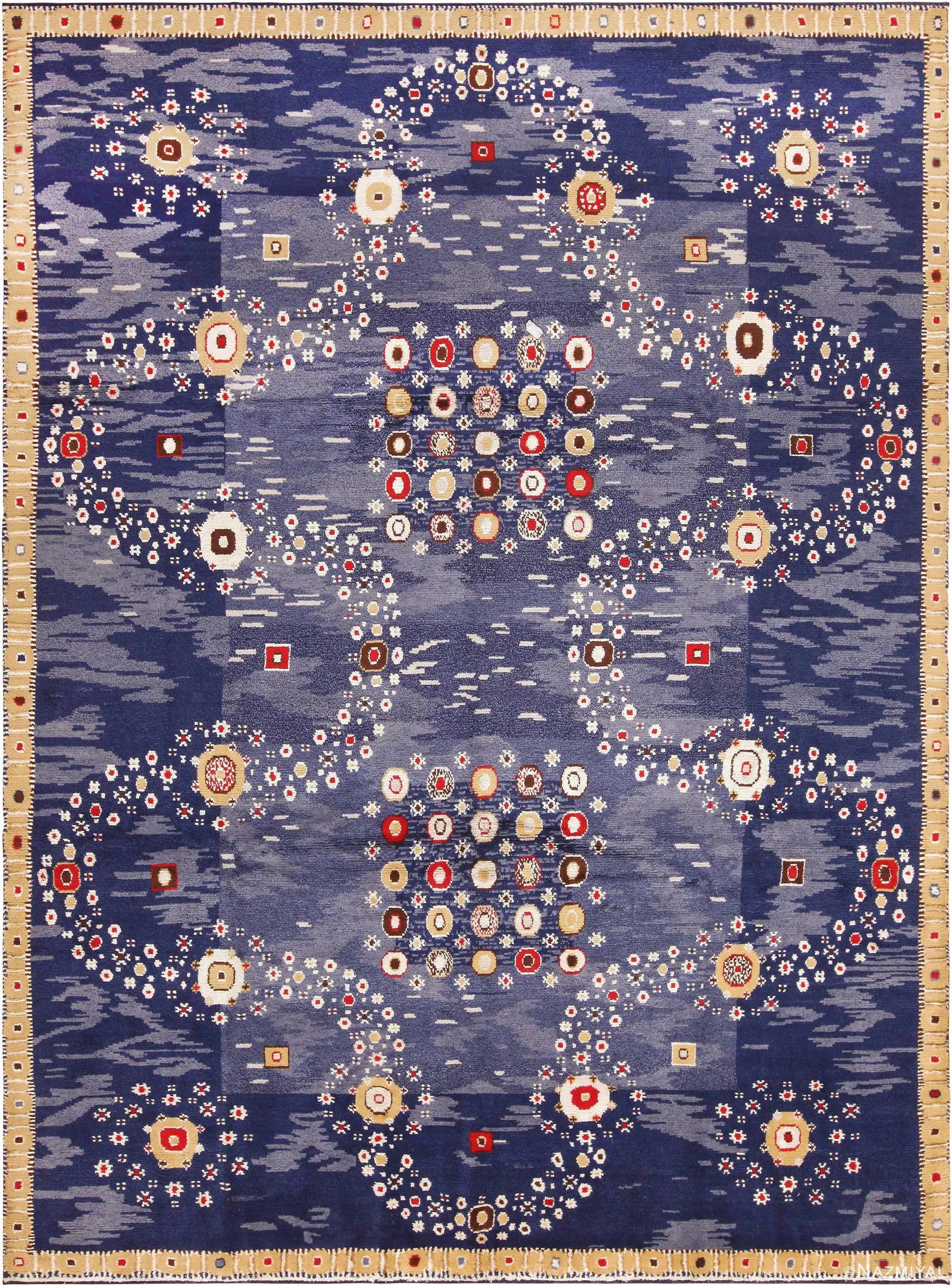 Nazmiyal Collection Stunning Silk and Wool Swedish Inspired Rug - 2