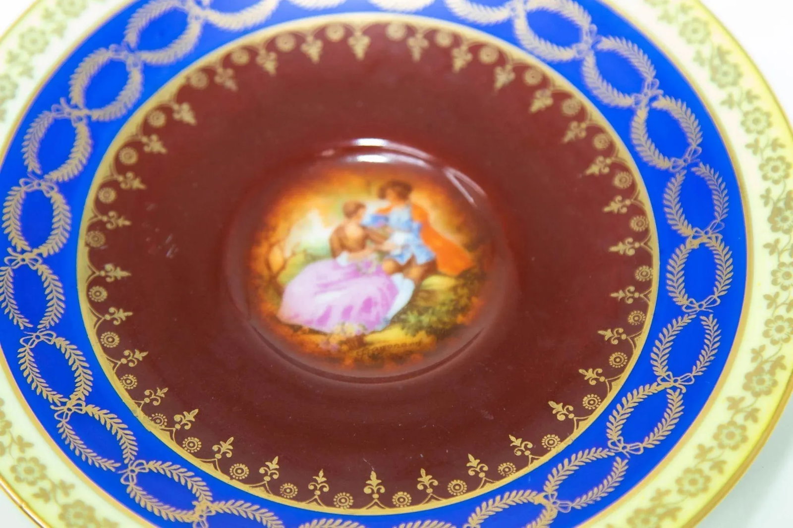 Fragonard Porcelain Hand Painted Matched Porcelain Cabinet Cup and Saucer Set - 7