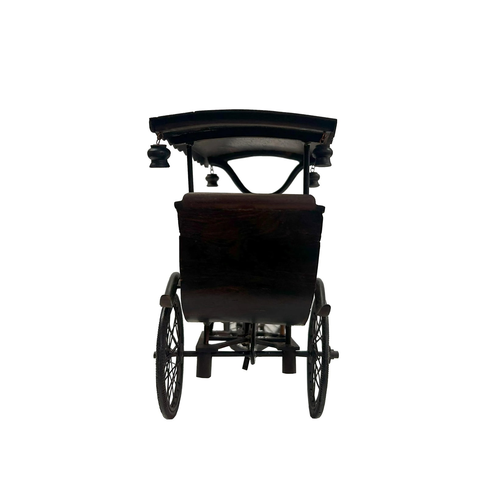 Chinese Rosewood Handmade Miniature Cycle Rickshaw Display Decor Art - 4