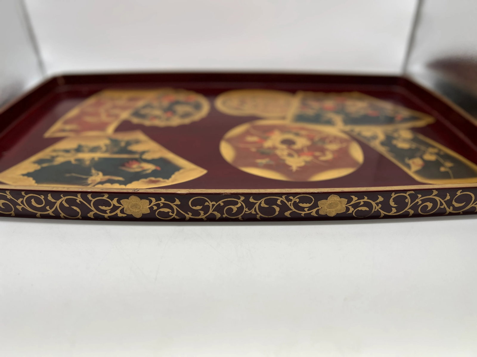 Antique Large Scale Japanese Lacquer & Gilt Decorated Tray - 7
