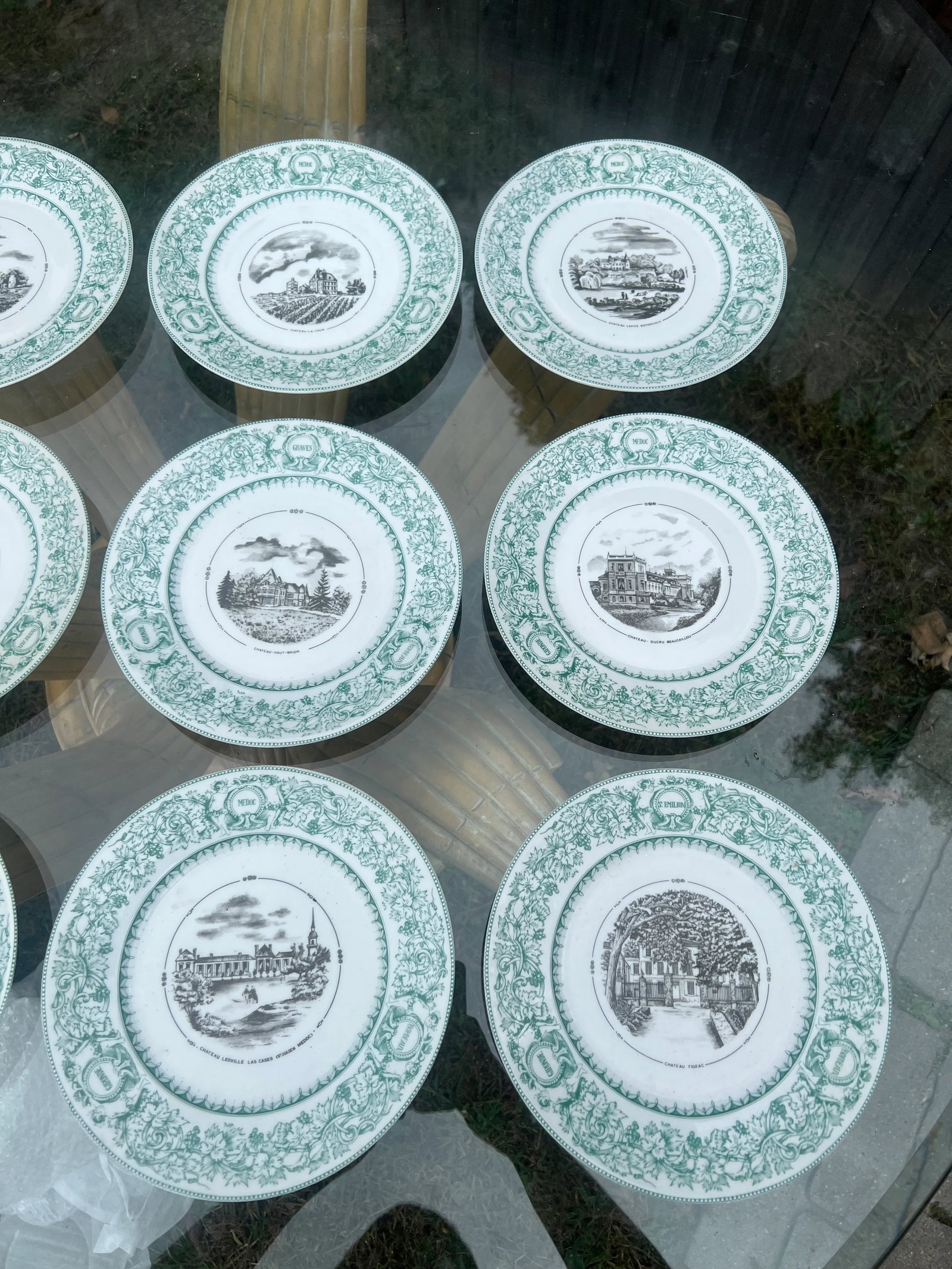 12 Pc, J Vieillard David Johnston Limoges "French Chateau" Plate Set - 3