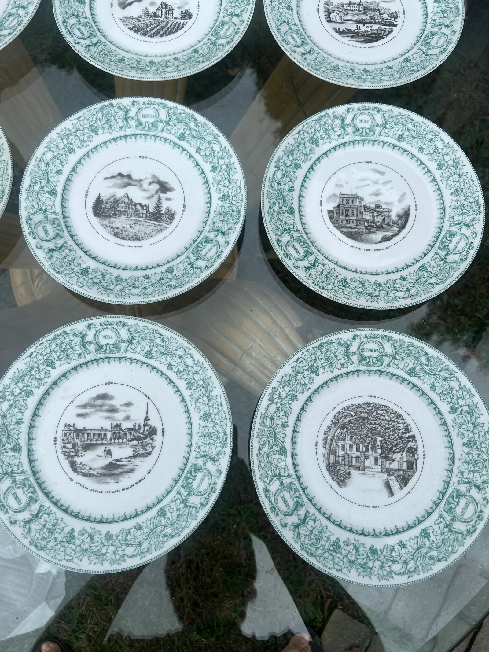 12 Pc, J Vieillard David Johnston Limoges "French Chateau" Plate Set - 4