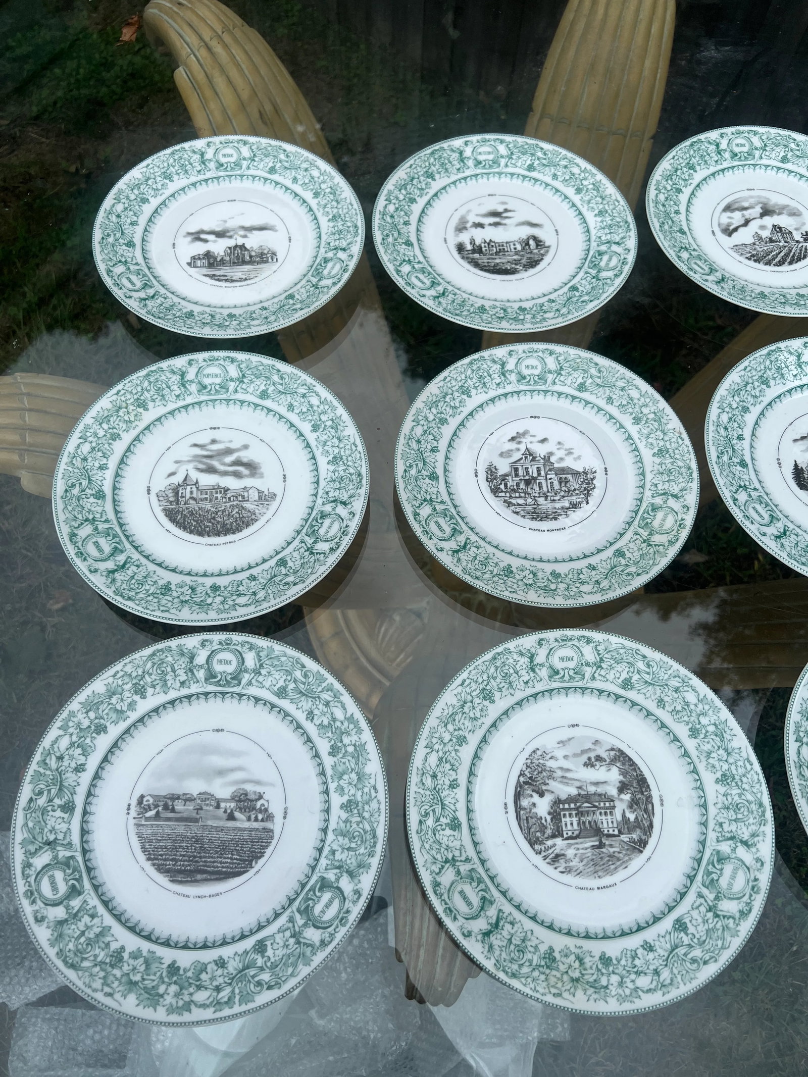 12 Pc, J Vieillard David Johnston Limoges "French Chateau" Plate Set - 5