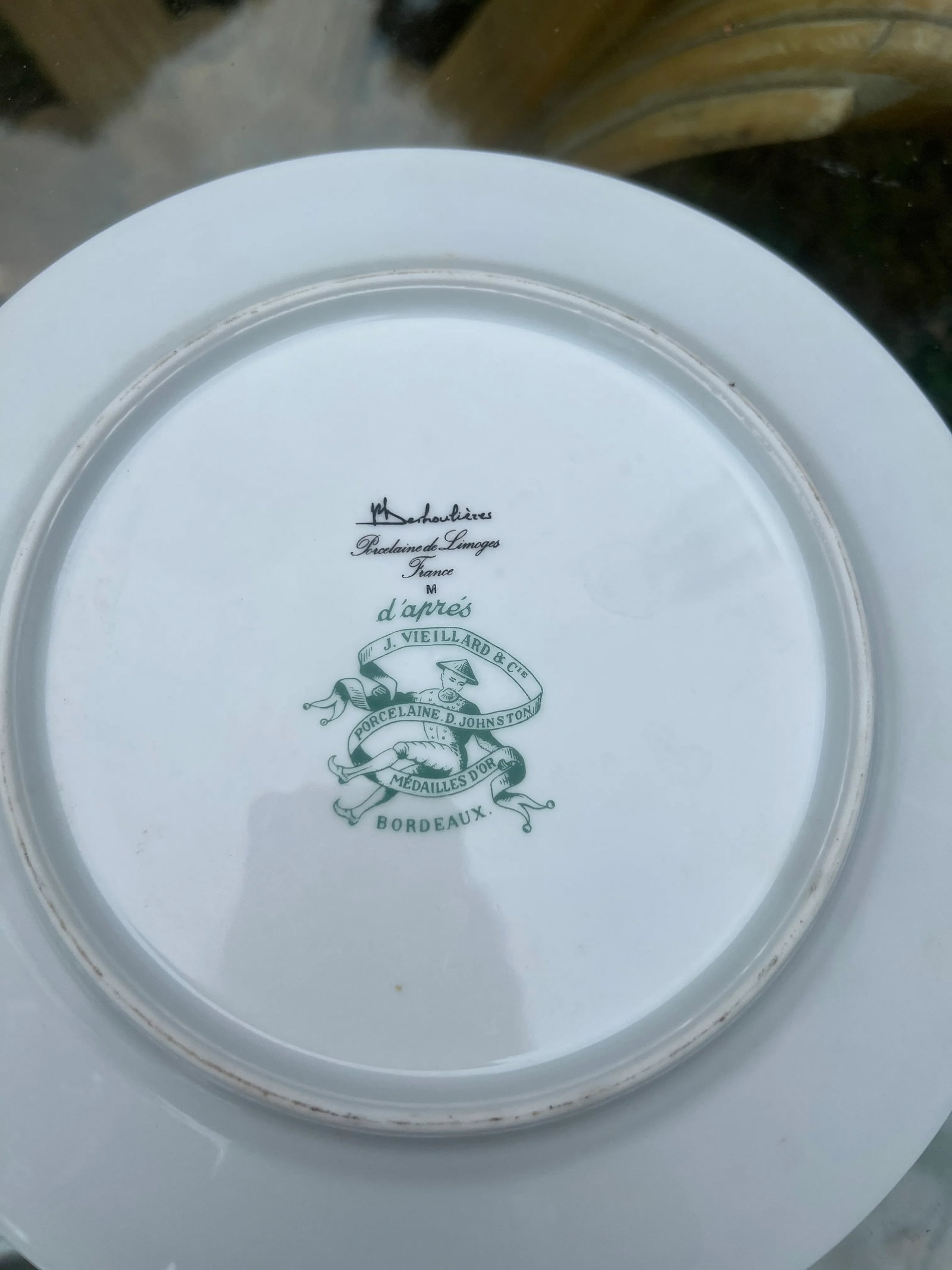 12 Pc, J Vieillard David Johnston Limoges "French Chateau" Plate Set - 7