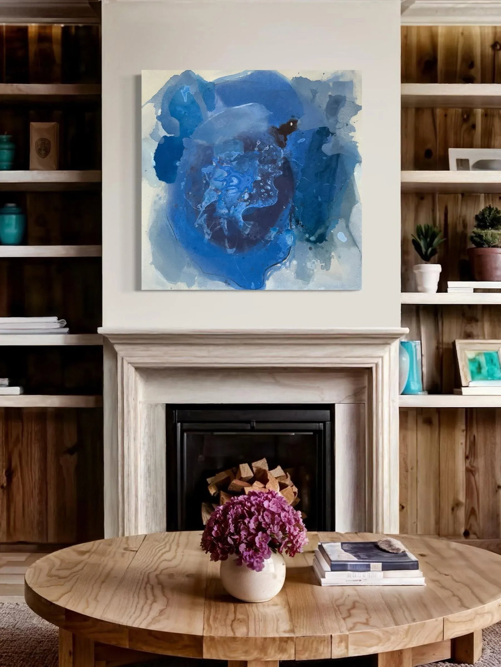 Fool That I Am Blue Gestural Abstract Painting - 3